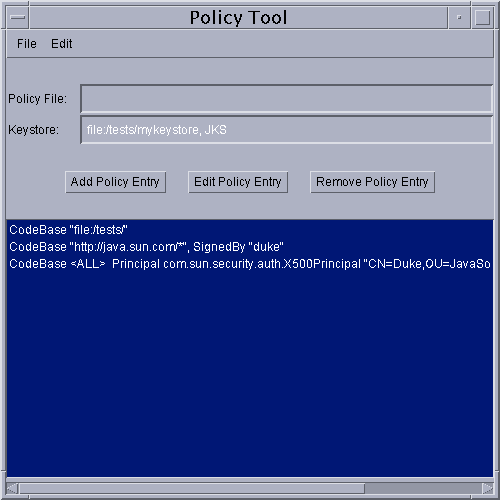 Policy Tool with Three Entries